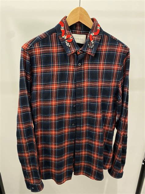 gucci snake flannel|Gucci Shirts .